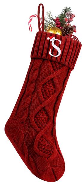 B0fh63w4ys Nackiy Personalized Christmas Stockings 18 Inch Large Embroidered Initials Custom Cable Kni