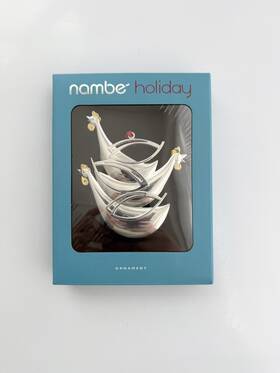 Mt1517 Namb Nambe 12 Days Of Christmas French-hens Ornament Silver Plate Gold