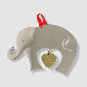 Nambe 672275009776 30 Silver/gold Plated Babys First Christmas Elephant Ornament 2022