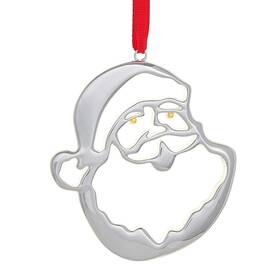 Mt1340 Nambe Jolly St. Nick Ornament Silver And Gold Plated Holiday Decoration For Christmas