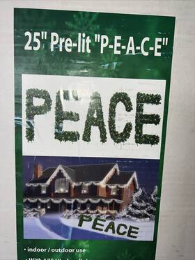 Nantucket 000014450754 25 Inch Pre-lit Peace Christmas Decoration Indoor/outdoor