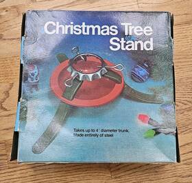 5130 National 5180 Metal Christmas Tree Stand 4 Inch Diameter Model All Steel Vintage