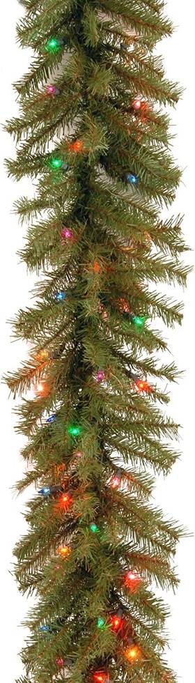 Nf3-309-9a-b National Tree Co Pre-lit 9 Ft Artificial Christmas Garland Green Evergreen Multicolor Lights