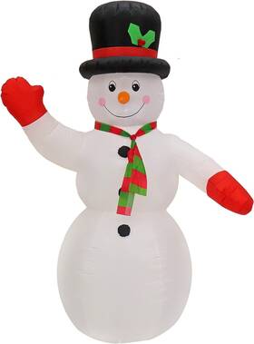 National Tree Company 729083126260 First Traditions Inflatable Cheerful Snowman Christmas Lawn Decoration Incl