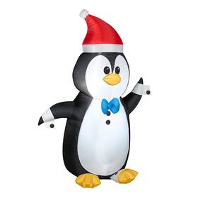 National Tree Company 729083863493 Inflatable Waving Penguin Led Lights Plug In Christmas Collection 48 Inches