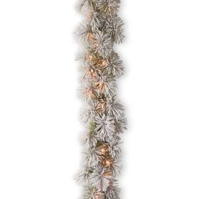 B01iwey7s6 National Tree Company 9ft Pre-lit Snowy Bristle Pine Artificial Christmas Garland