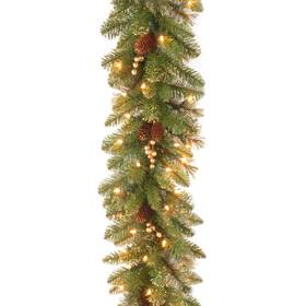 Gpg3-341-9a National Tree Company 9 Ft Pre-lit Glittery Gold Pine Artificial Christmas Ga
