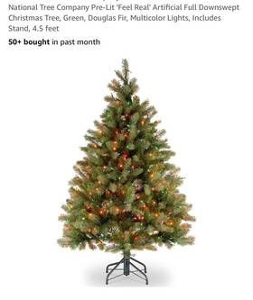 Nrv7-301-45 National Tree Company Artificial Christmas 4.5 Ft. Multicolor Lights Green