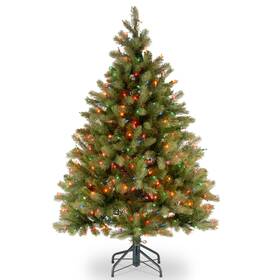 National Tree Company Pedd1-325-45 4.5 Ft Pre-lit Downswept Douglas Fir Artificial Christmas 450 Multicolo