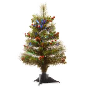 Szcw7-126-20-1 National Tree Prelit Artificial Mini Christmas Green Crestwood Spruce Fiber Optic Decorat
