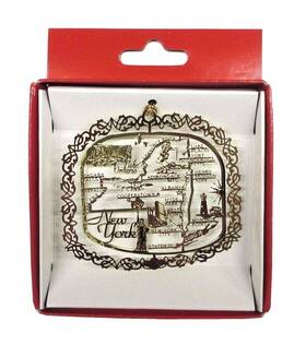 Nations Treasures 091888740126 New York State Brass Christmas Ornament Souvenir Gift