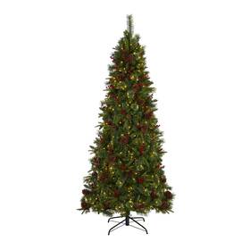 Nearly Natural 192897241229 7.5ft. Norway Mixed Pine Artificial Christmas Tree With 450 Clear Led Lights