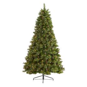 Nearly Natural 192897261326 7.5ft Golden Tip Washington Pine Christmas Tree With 600 Green