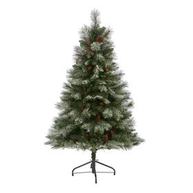 Nearly Natural 192897277501 5ft Snowed French Alps Mountain Pine Christmas Tree - Green
