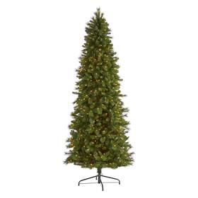 Nearly Natural 192897277907 9ft Slim West Virginia Mountain Pine Christmas Tree With 600 Green