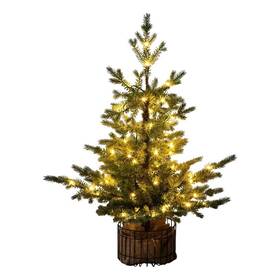 Nearly Natural T5377 3ft Pre-lit Christmas Tree In Jute Wire Planter