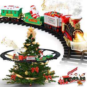 238-9a Neubsaw Christmas Train Set - Hanging Toys Around Under The Tree With Sm