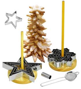 Ny-cmd16-17c0028 Newline Ny Newlineny Star Shaped Cookie Molds 16 Pcs Set To Create Christmas Tree-like