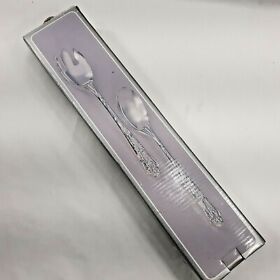 8178b Nib Silverplated Angel Fork And Spoon Salad Server Set Christmas Tableware