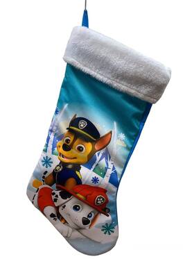 21286901g18 Nickelodeon Paw Patrol Chase And Marshall 16 Inch Blue Christmas Stocking Nwt