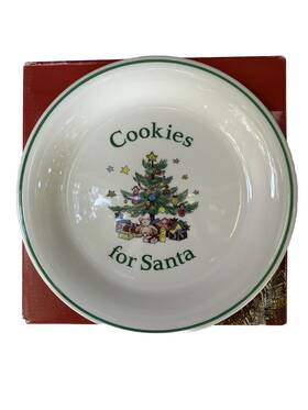 Nikko 033705003540 Vintage Christmas Cookies For Santa 8 Inch Plate Christmastime Japan