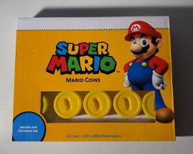 Nintendo 810044401714 Super Mario 10 Coins String Lights Christmas Holiday 8.5 Ft New