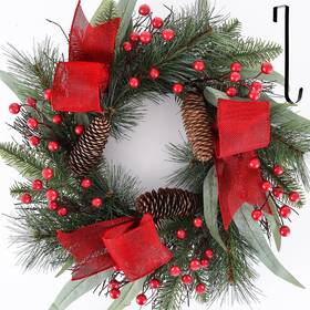 250902 Nisoger 24 Inch Christmas Wreaths For Front Door Winter Indoor And Green