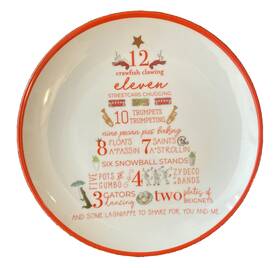Nola Tawk 703123986502 Christmas Dessert Plates 12 Days Of Louisiana Set 4 7 Inch