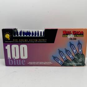 Noma 028208114015 Vintage 100 Blue Christmas Mini-lights W Original Box Tested Rag Shop