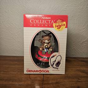 1989teddy Noma 028208123215 Vintage Ornamotion Bear Christmas Rotating Ornament In Box # 2321