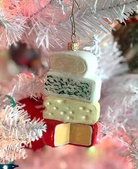 No328076ns Nordstrom Authentic Cheese Stack Polish Glass Christmas Ornament Ships Today