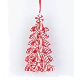 7300021 North Pole Christmas Ribbon Candy Peppermint Tree Ornament Sweet Treats Red