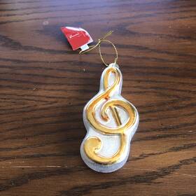 Northlight 009312834488 Treble Clef Note Music Symbol Glass Christmas Ornament 4 Inch Metallic Go