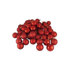4-finish Northlight 093422354103 60ct Red Hot Shatterproof Christmas Ball Ornaments