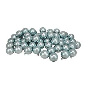 Northlight 093422603201 60ct Mermaid Blue Shatterproof Shiny Christmas Ball Ornaments 2.5 Inch