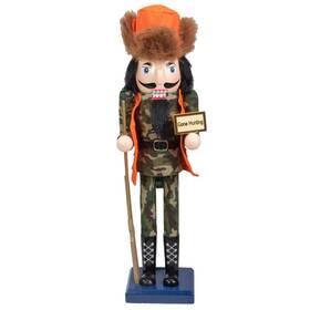 Northlight 093422859950 15 Inch Decorative Gone Hunting Wooden Christmas Nutcracker In Fatigues