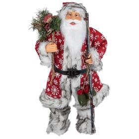 Northlight 093422861649 24 Inch Snowflake Santa Claus With Staff And Mittens Christmas Figure