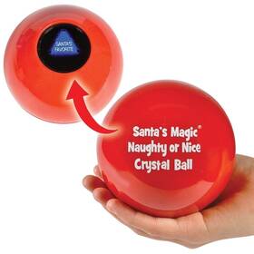 Northlight 097138772541 Santas Naughty Or Nice Magic Christmas Crystal Ball Red Glam Modern And Contempor