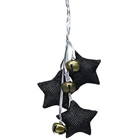 Northlight 10inch Black And White Triple Star With Jingle Bells Christmas Ornament