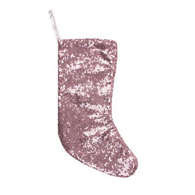 32913568 Northlight 17.5inch Pink Shiny Sequins Hanging Christmas Stocking