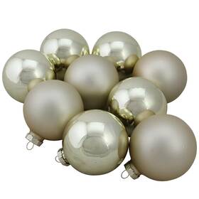 Northlight 191296007368 Gold Glass Ball Christmas Ornament Set 2.5 Inch