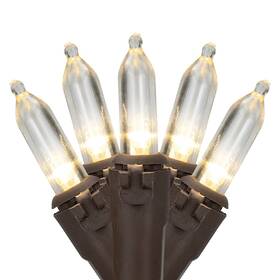 Northlight 191296025379 35ct Warm White Led Mini Outdoor Christmas String Lights Brown Wire