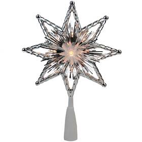 Northlight 191296026215 8 Inch Retro Silver Tinsel 8-point Star Christmas Tree Topper - Childrens