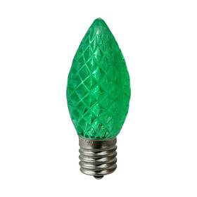 Northlight 191296038188 Pack Of 25 Faceted Led C9 Green Christmas Replacement Bulbs