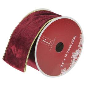 Northlight 191296140393 Red And Gold Wired Christmas Craft Ribbon 2.5 Inch X 10 Yards