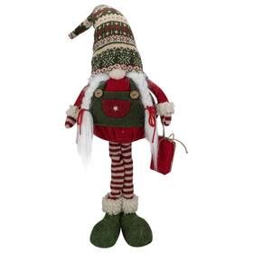Northlight 191296268158 28 Inch Red And Green Fair Isle Standing Gnome Girl Christmas