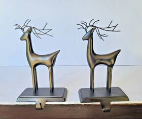 Northlight 195583308435 7.25-inch Deer Christmas Stocking Holder Lot 2 Msm Holiday