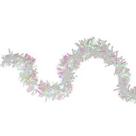 Northlight 313023769794 50 Ft. 5 Ply Unlit Festive White Iridescent Thick Cut Christmas Tinsel Garland