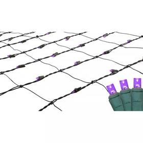 Northlight 313105298235 4 Ft. X 6 Purple Led Net Style Christmas Lights With Green Wire