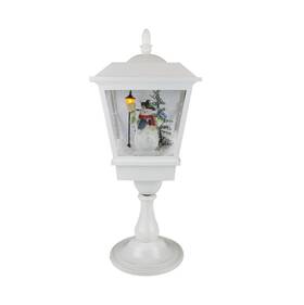 31366600 Northlight 25.25 Inch H Musical Snowman Snowing White Table Top Christmas Street Lamp